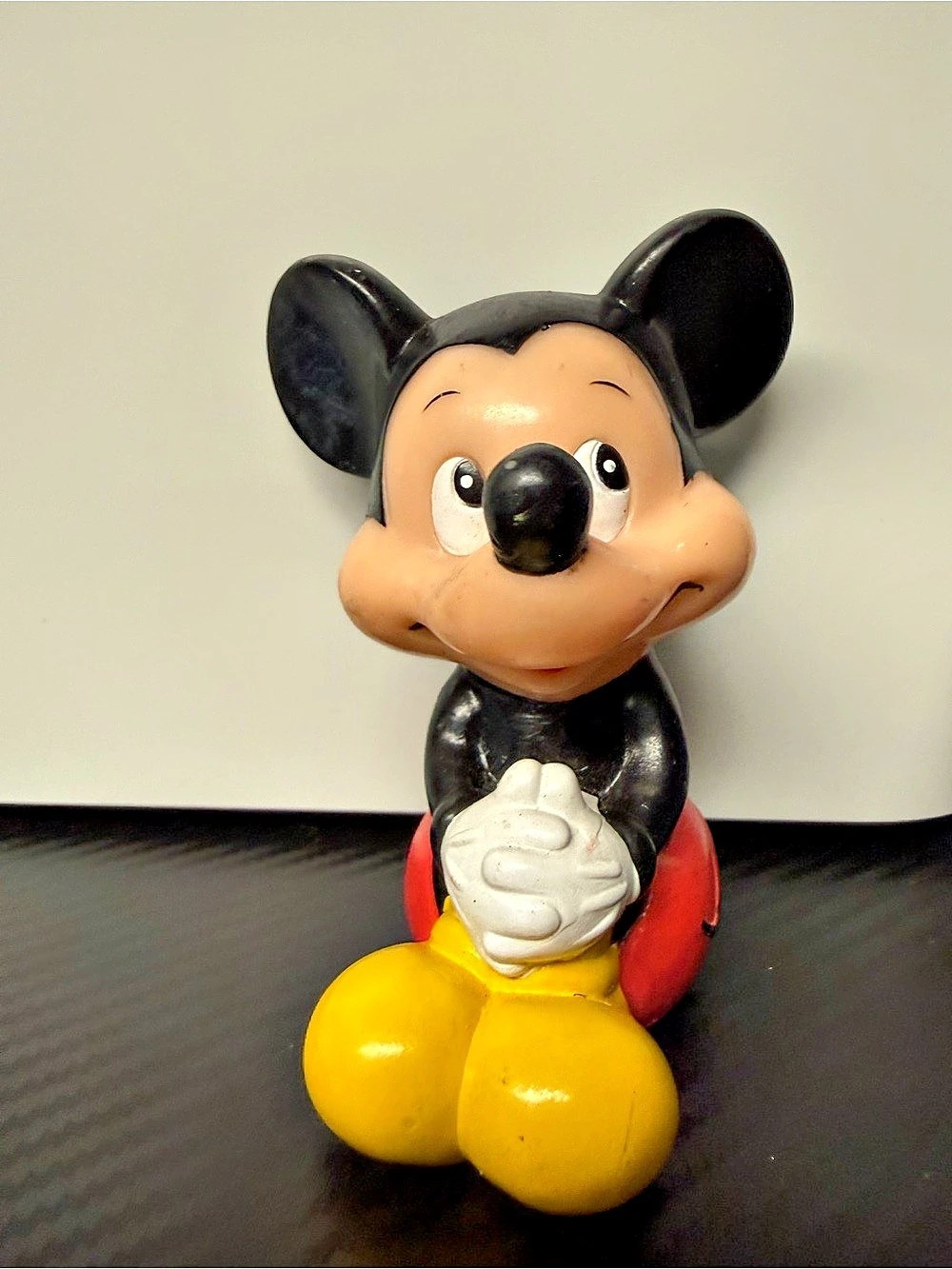 Vintage Walt Disney Mickey Mouse Squeeky Toy 4" Tall